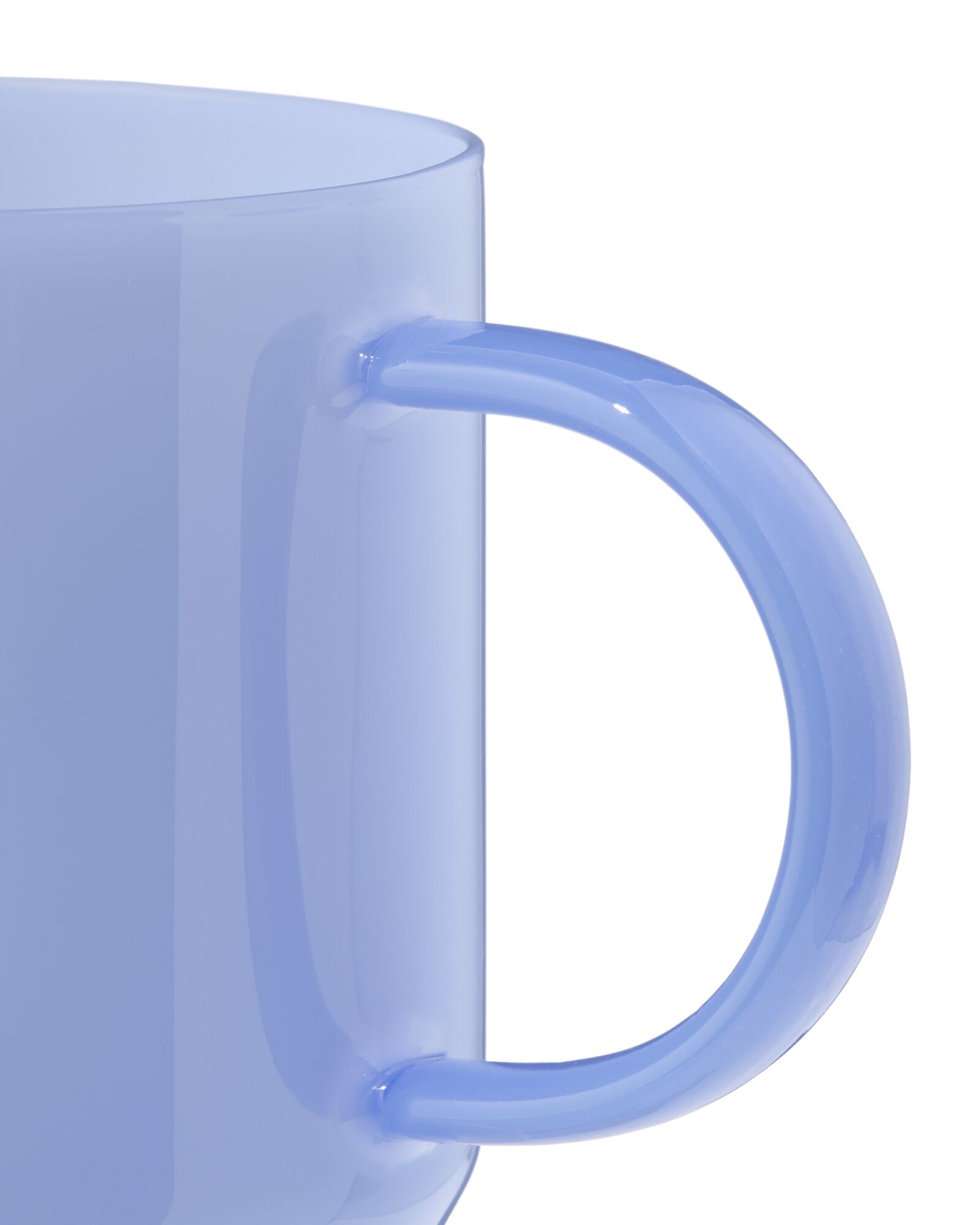 mug &agrave; cappuccino 400ml verre bleu - 80660340 - HEMA