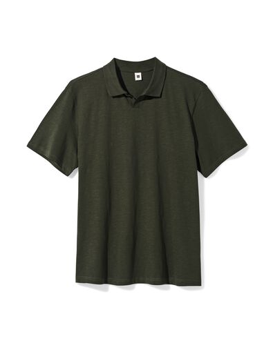 herenpolo Jack slub donkergroen donkergroen - 2179110DARKGREEN - HEMA