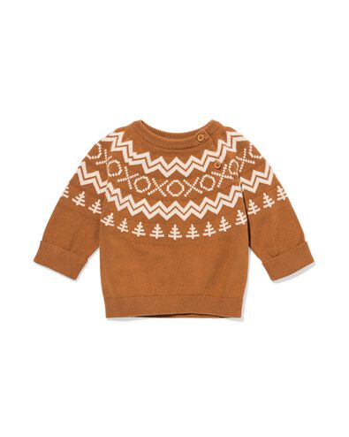 newborn trui nordic bruin bruin - 33434320BROWN - HEMA