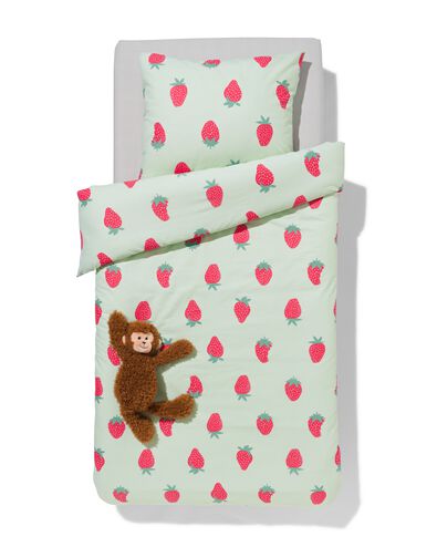 Kinder-Bettwäsche, Soft Cotton, 140 x 200 cm, Erdbeeren - 5730209 - HEMA