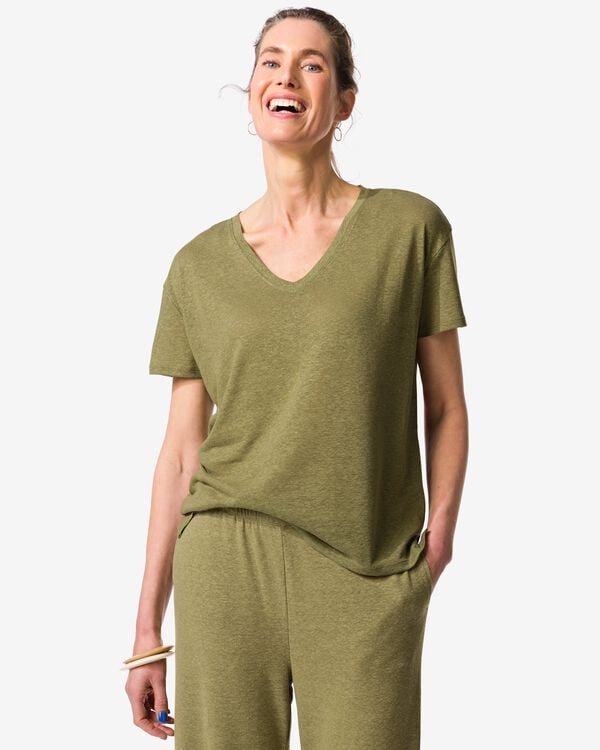 Damen-T-Shirt Evie gr&uuml;n gr&uuml;n - 36209340GREEN - HEMA