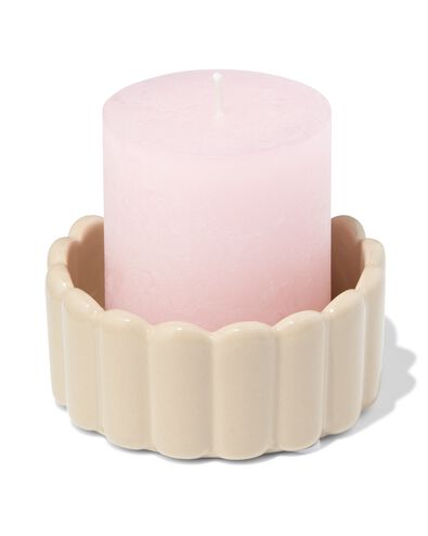 sous-verre bougie &Oslash;10cm c&eacute;ramique stri&eacute;e sable - 13325067 - HEMA
