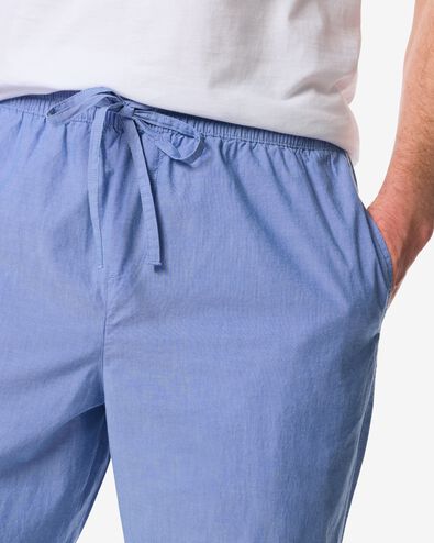 heren pyjamabroek Pepijn regular fit poplin middenblauw middenblauw - 23686130MIDBLUE - HEMA