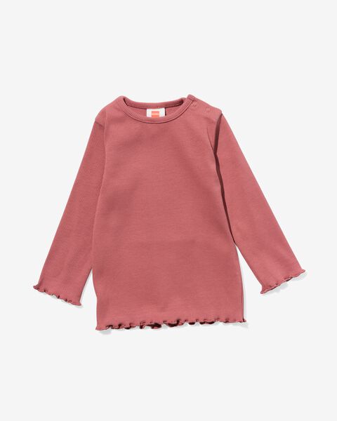 2er-Pack Baby-Shirts, gerippt rosa - 1000029726 - HEMA