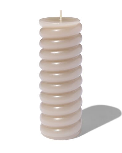 bougie cylindrique nervur&eacute;e 5,5 x 15 cm naturel - 13506108 - HEMA