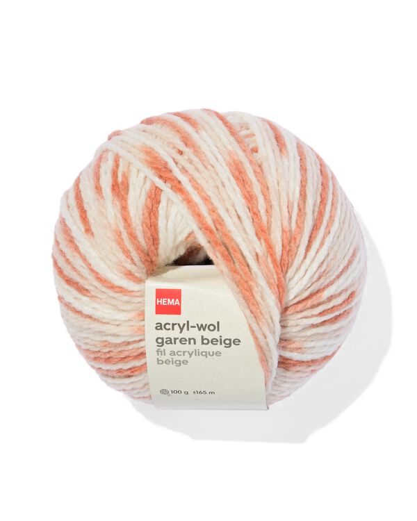 fil de laine acrylique beige m&eacute;lang&eacute; 100g 165m - 60760050 - HEMA