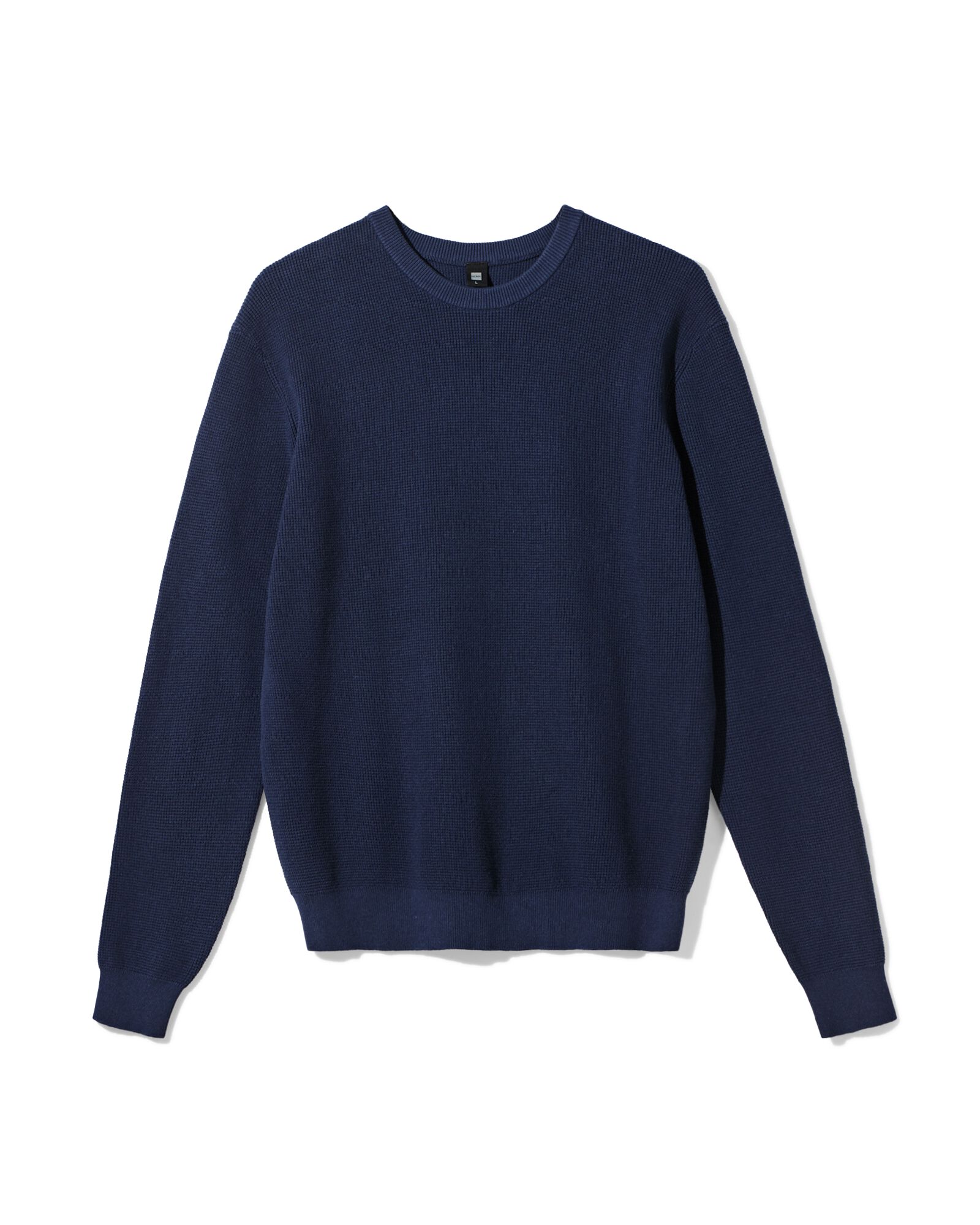 pull homme Lars gaufr&eacute; bleu fonc&eacute; bleu fonc&eacute; - 2140840DARKBLUE - HEMA
