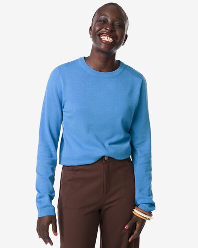 damestrui Lila fijngebreid blauw blauw - 36207160BLUE - HEMA