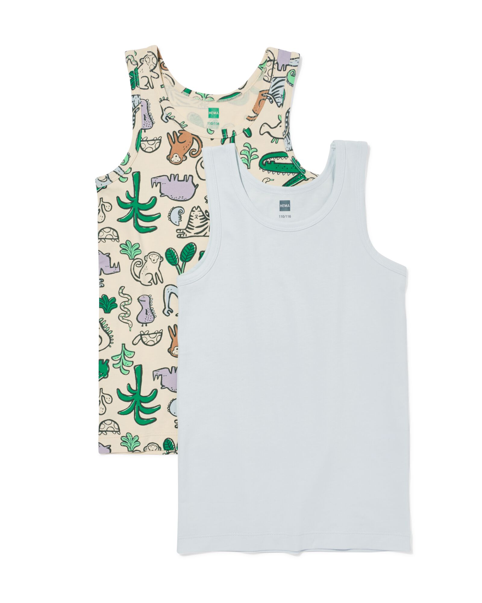 kinderhemden jungle - 2 stuks lichtblauw - 19270170LIGHTBLUE - HEMA
