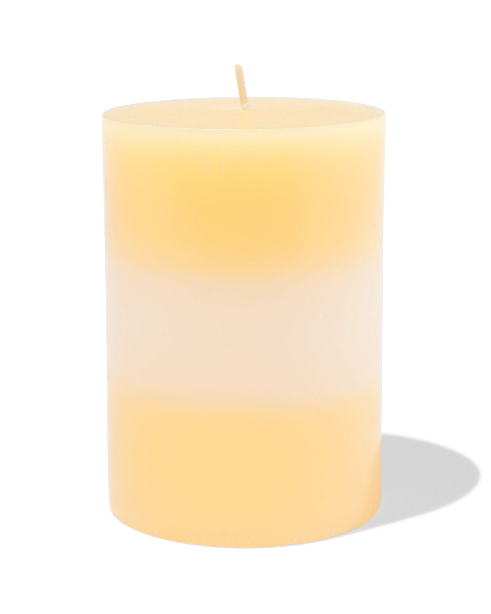 stompkaars ⌀7x10cm strepen lichtgeel-ivoor - 13506161 - HEMA