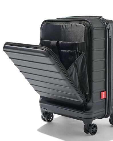 valise avec compartiment sur le devant ABS 35x25x55 noir - 18630024 - HEMA