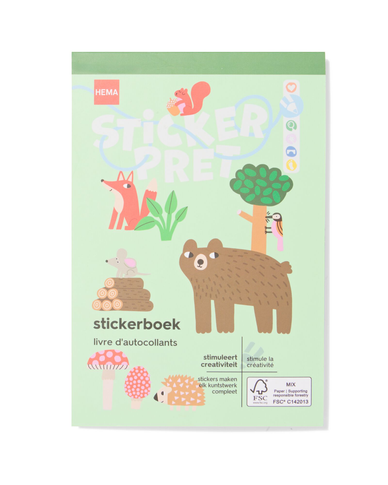 stickerboek bosdieren - 15900322 - HEMA
