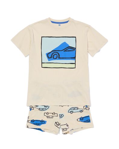 kinder shortama auto gebroken wit - 23020880OFFWHITE - HEMA