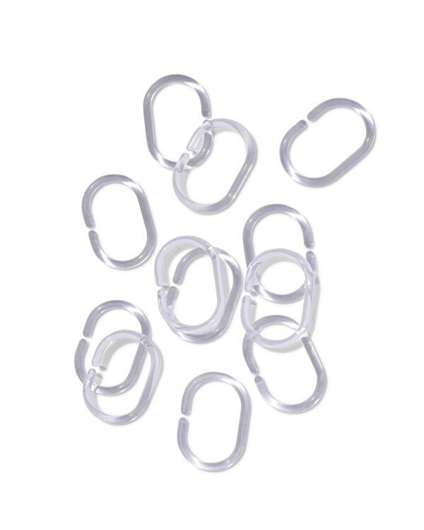 12 anneaux transparents pour rideau de douche - 80300005 - HEMA