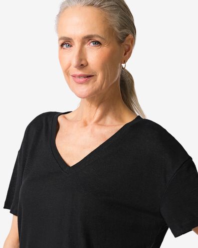 dames T-shirt Evie zwart zwart - 36263550BLACK - HEMA