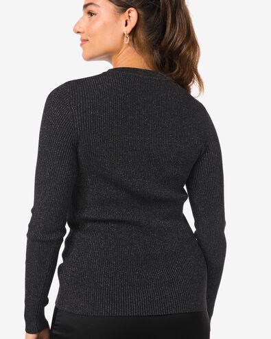 damestrui Louisa met ribbels en glitters zwart - 36246340BLACK - HEMA