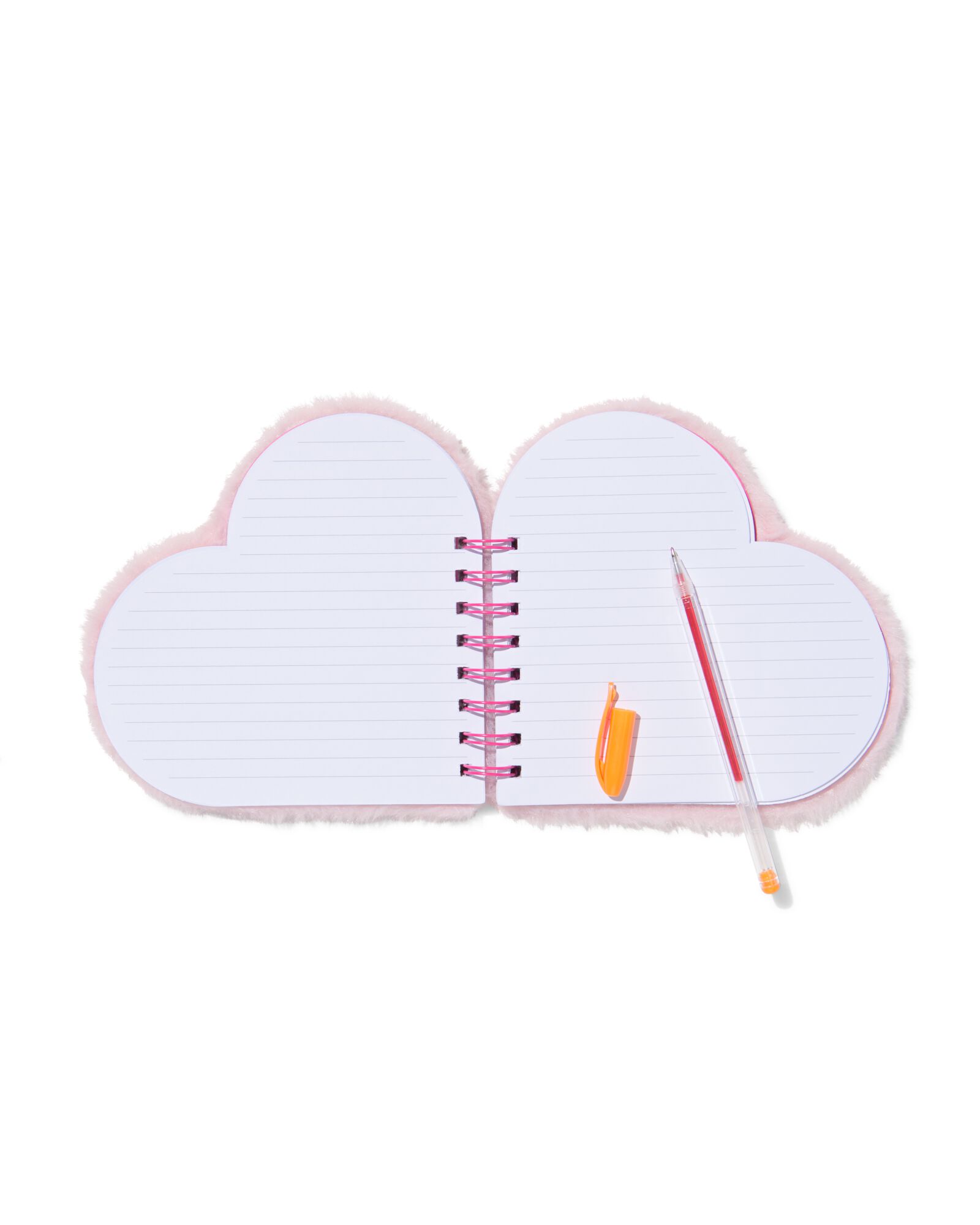 notitieboek 18.5x17cm hartvorm fluffy roze - 14100228 - HEMA