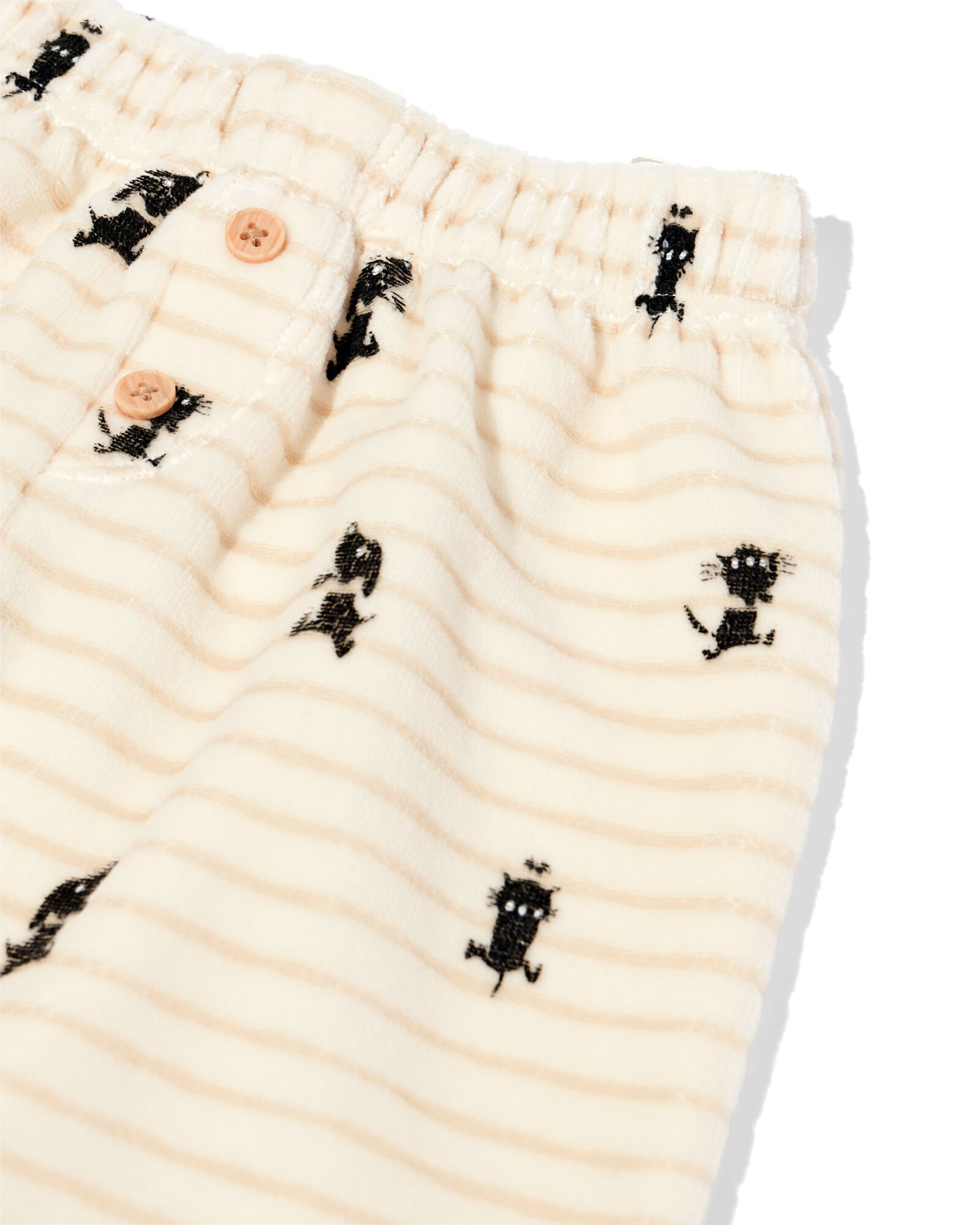 Takkie newborn kledingset comfy fit velours strepen &eacute;cru &eacute;cru - 33442220ECRU - HEMA