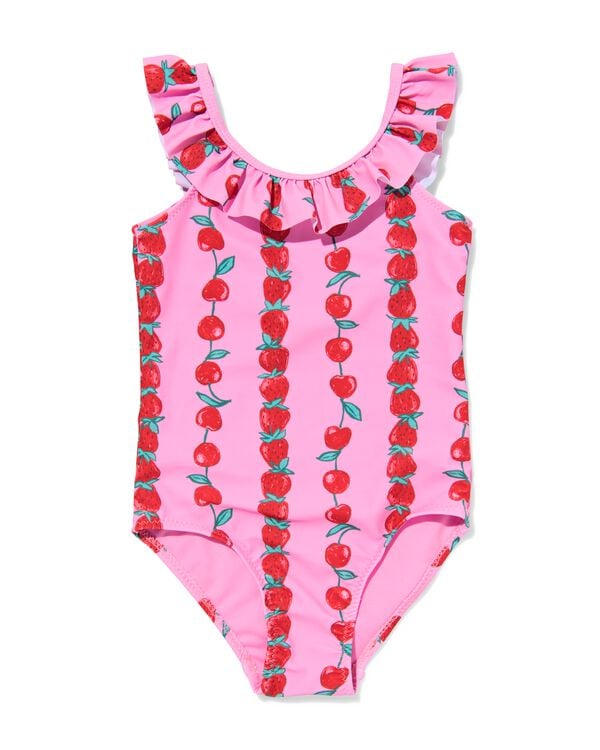 Kinderbadeanzug mit Fr&uuml;chten rosa rosa - 22260470PINK - HEMA