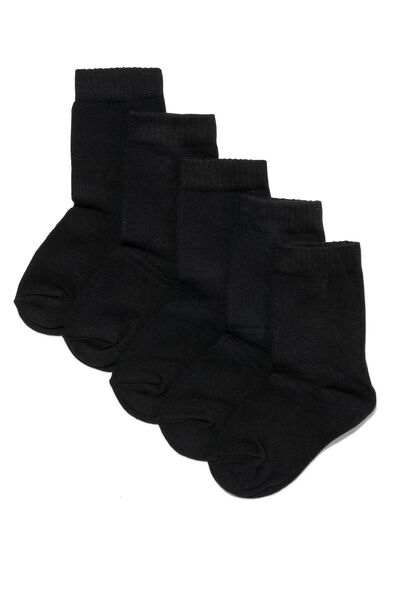 5 paires de chaussettes enfant noir 39/42 - 4300957 - HEMA
