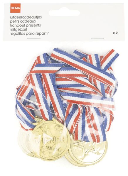 uitdeelcadeautjes medailles - 8 stuks - 14200298 - HEMA