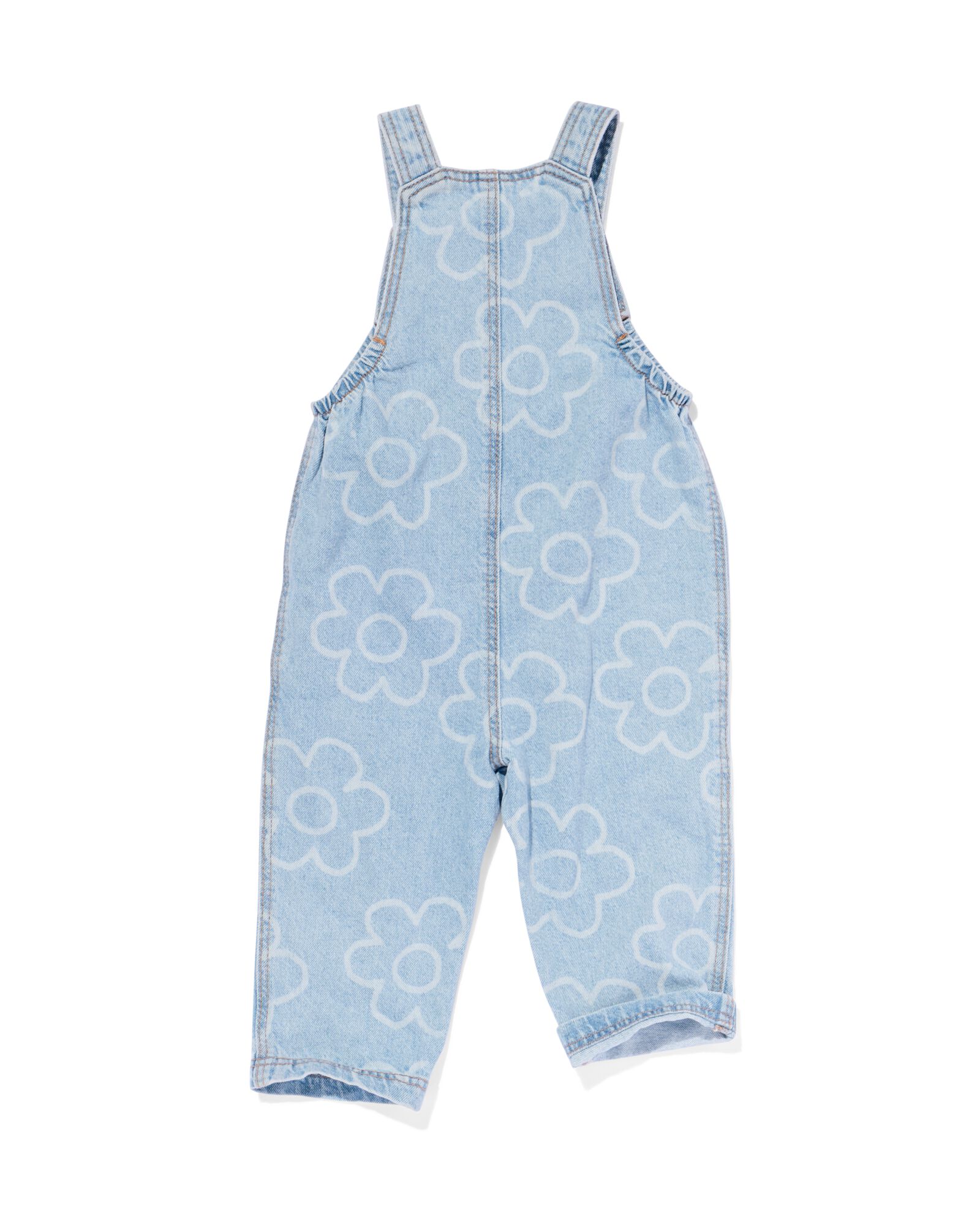 babytuinbroek bloemen denim - 33078860DENIM - HEMA