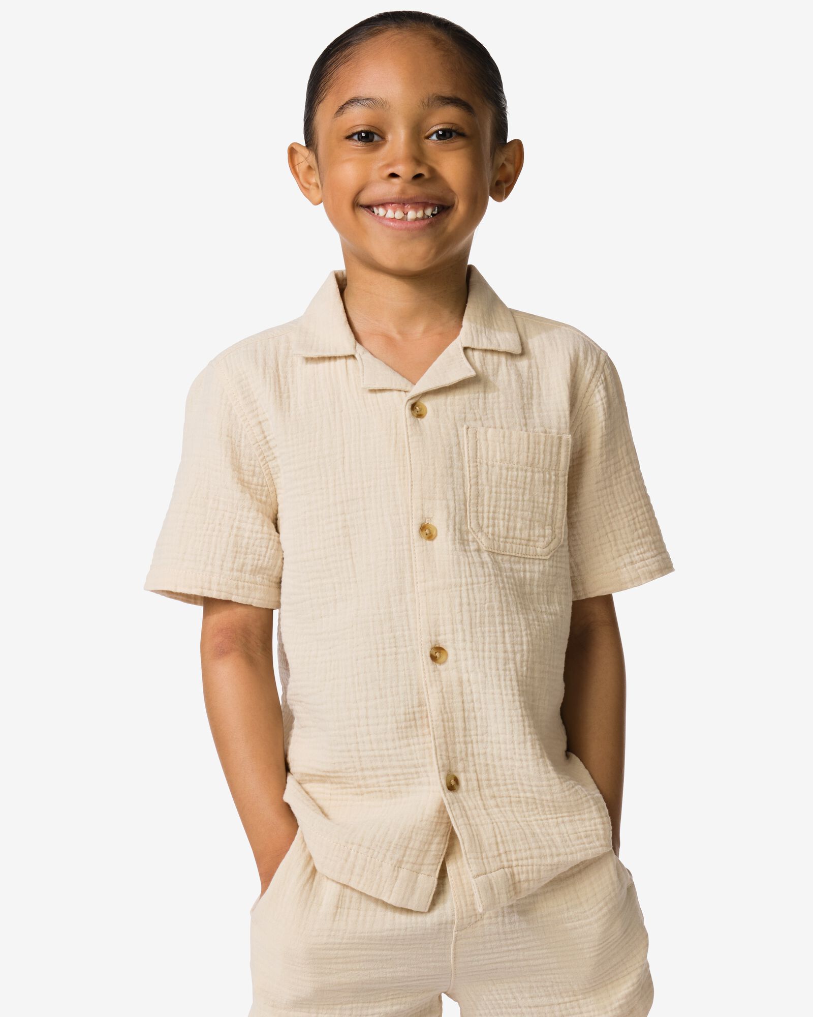 chemise enfant beige - 30716317BEIGE - HEMA