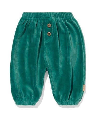 pantalon nouveau-né côtes velours vert 56 - 33478312 - HEMA