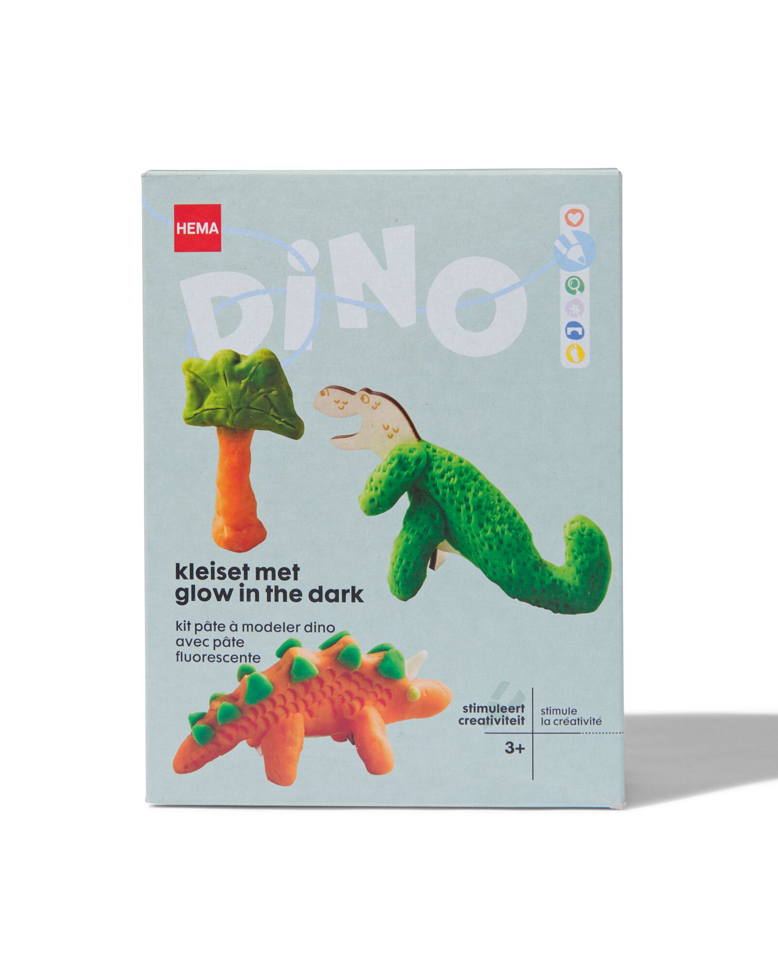 kit de pâte à modeler dinosaure avec 3 couleurs - 15930039 - HEMA