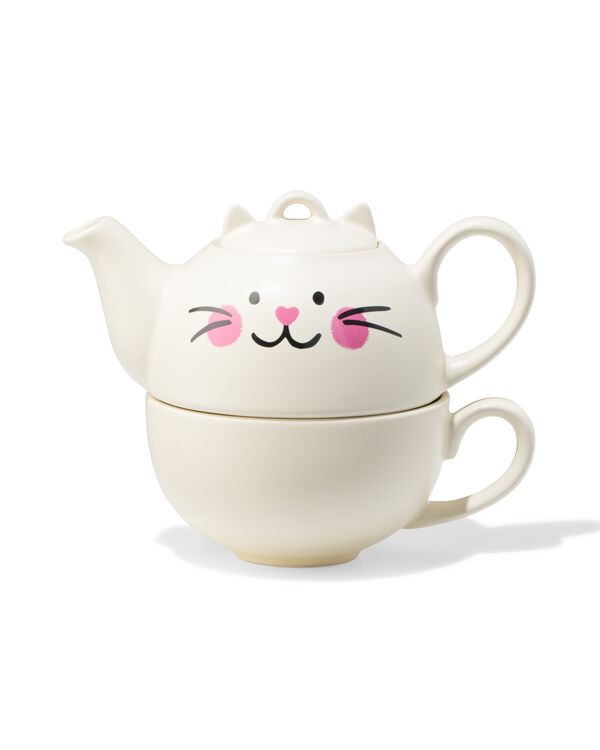 th&eacute;i&egrave;re avec tasse 300 ml c&eacute;ramique chat - 61100068 - HEMA