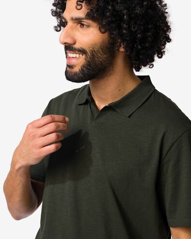herenpolo Jack slub donkergroen donkergroen - 2179110DARKGREEN - HEMA