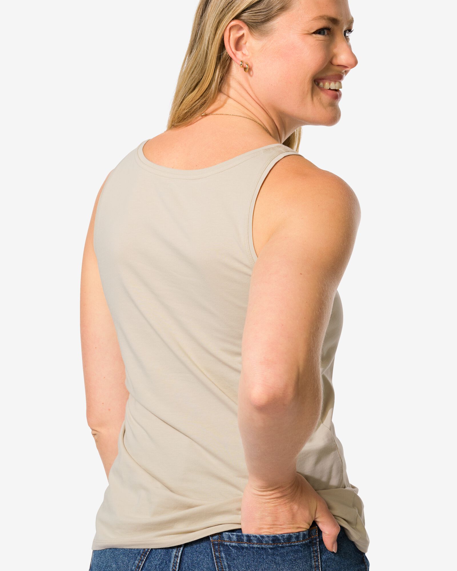 damessinglet Carry zand zand - 36353680SAND - HEMA