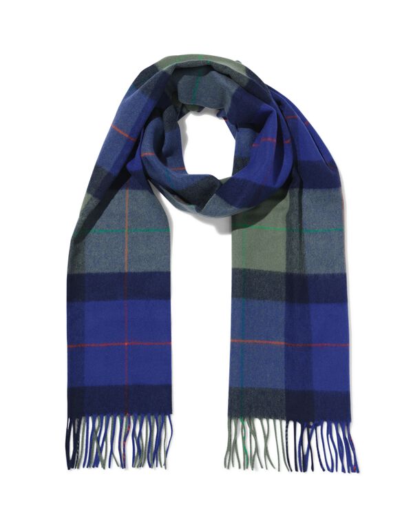 écharpe à carreaux pour hommes bleue - 16500036 - HEMA