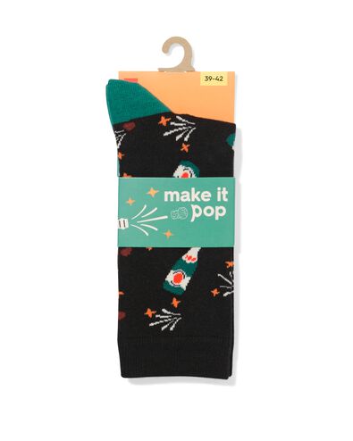 Socken f&uuml;r Erwachsene, &bdquo;Make It Pop&ldquo; schwarz schwarz - 4100350BLACK - HEMA