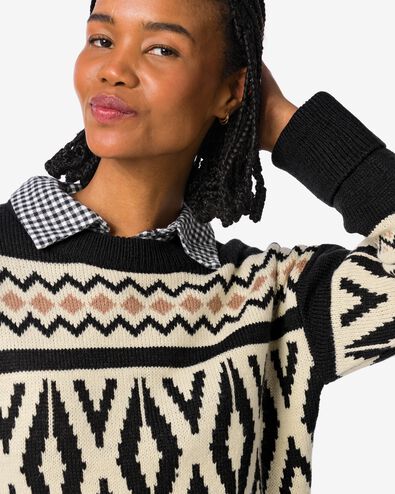 damestrui Oona grafisch zwart zwart - 36205860BLACK - HEMA