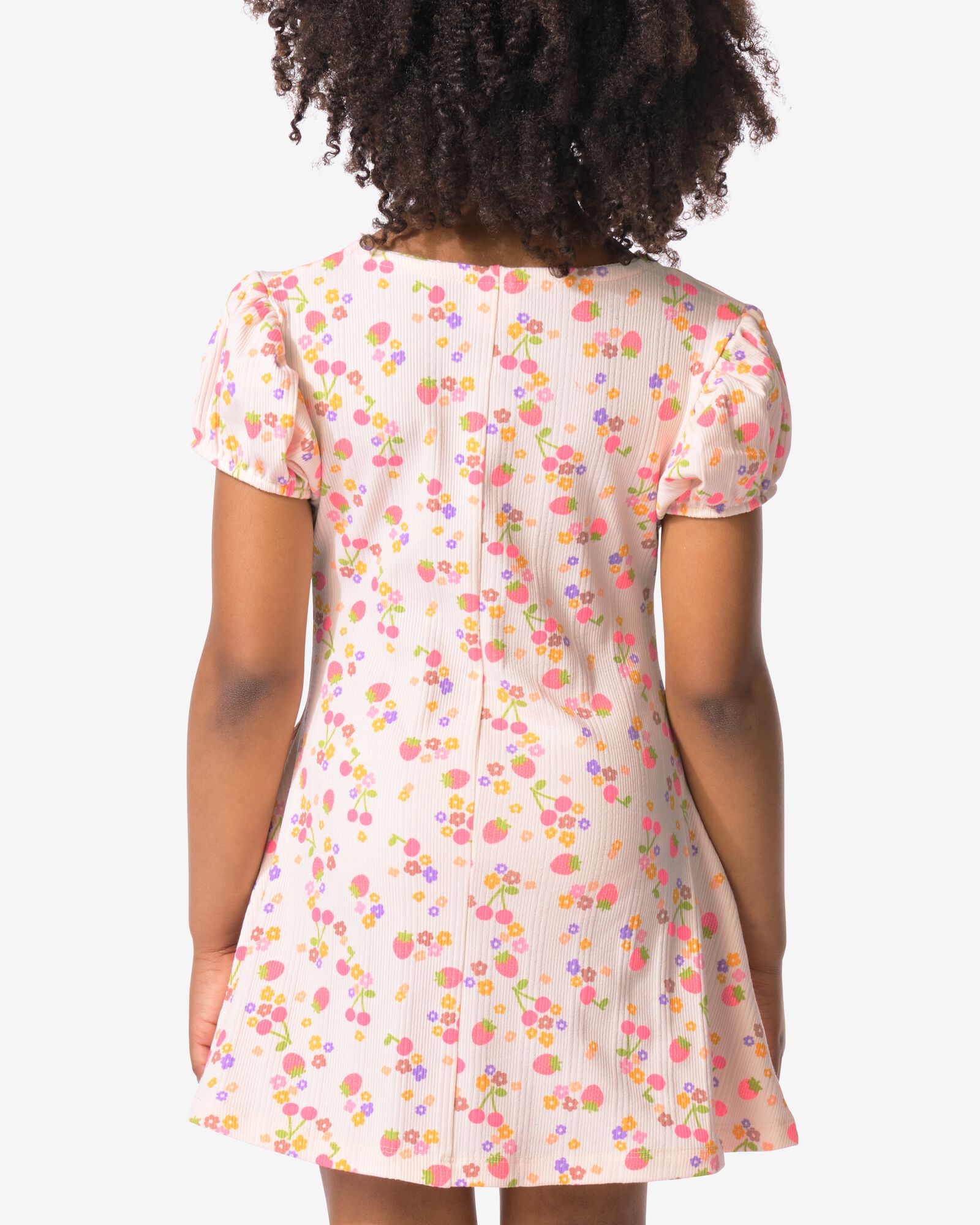 robe enfant trap&egrave;ze c&ocirc;tel&eacute;e &agrave; fraises &eacute;cru &eacute;cru - 30823003ECRU - HEMA