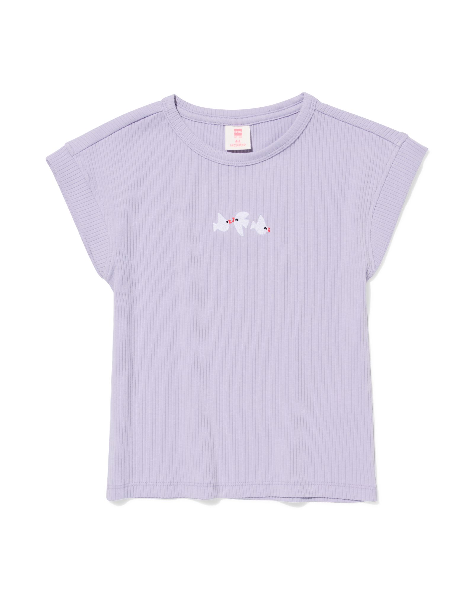Kinder-T-Shirt, Stickerei violett - 30856107PURPLE - HEMA