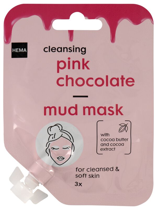 Schlamm-Gesichtsmaske mit rosafarbener Schokolade, 15 ml - 17800029 - HEMA