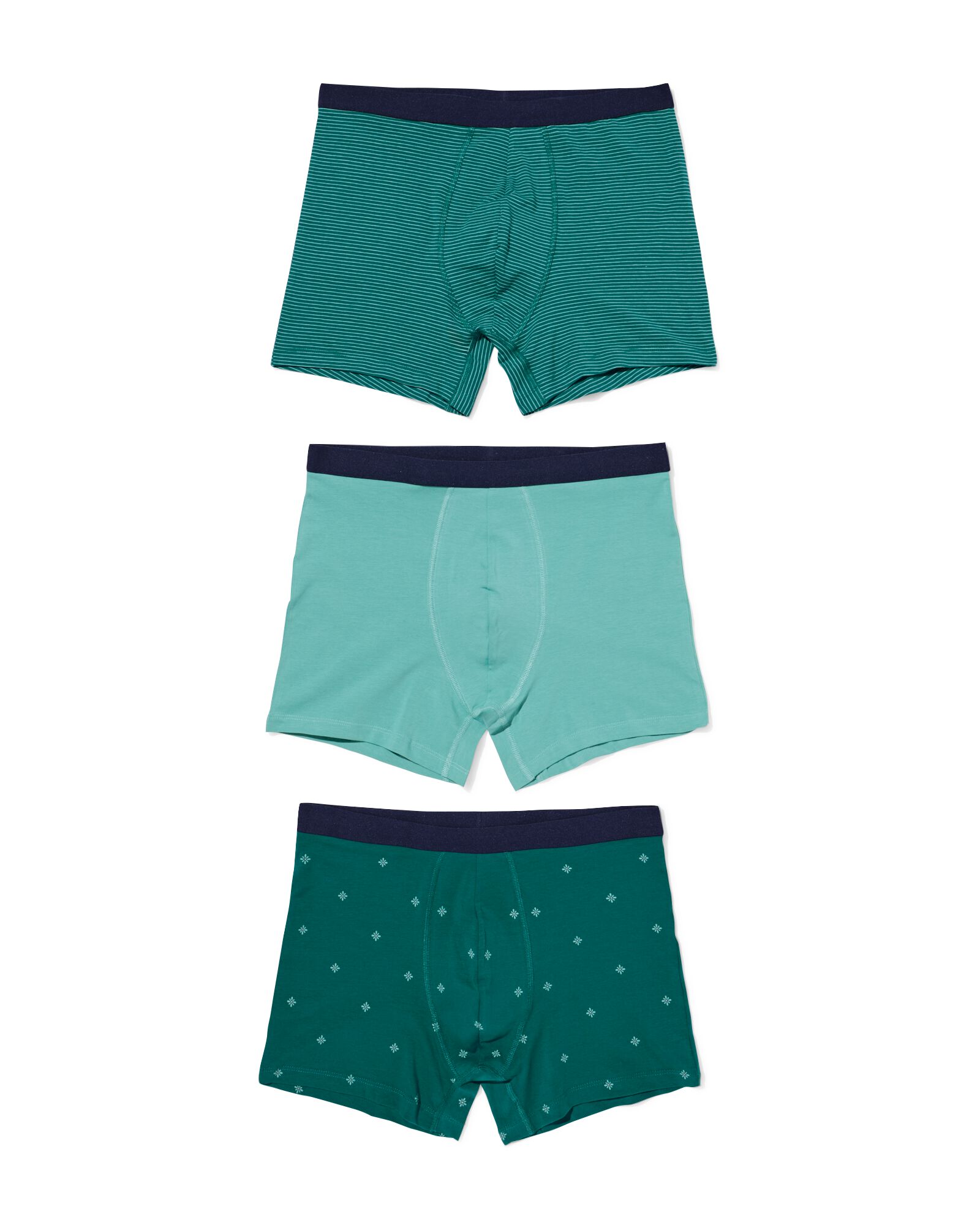 herenboxer strepen - 3 stuks groen groen - 19168300GREEN - HEMA