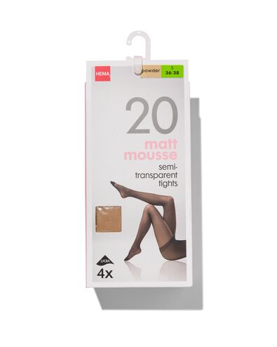 4-pak mat pantys 20 denier poeder poeder - 1000000744 - HEMA