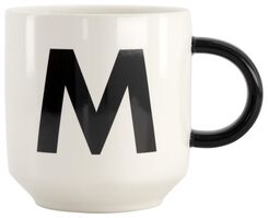 mug en faïence blanc/noir 350 ml - M - 61120108 - HEMA