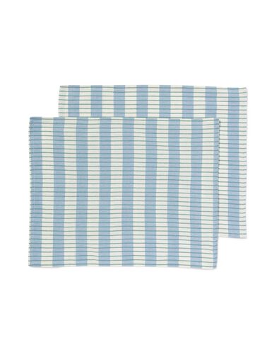 2er-Pack Tischsets, Baumwolle, 35 x 45 cm, blau mit Streifen - 5330286 - HEMA