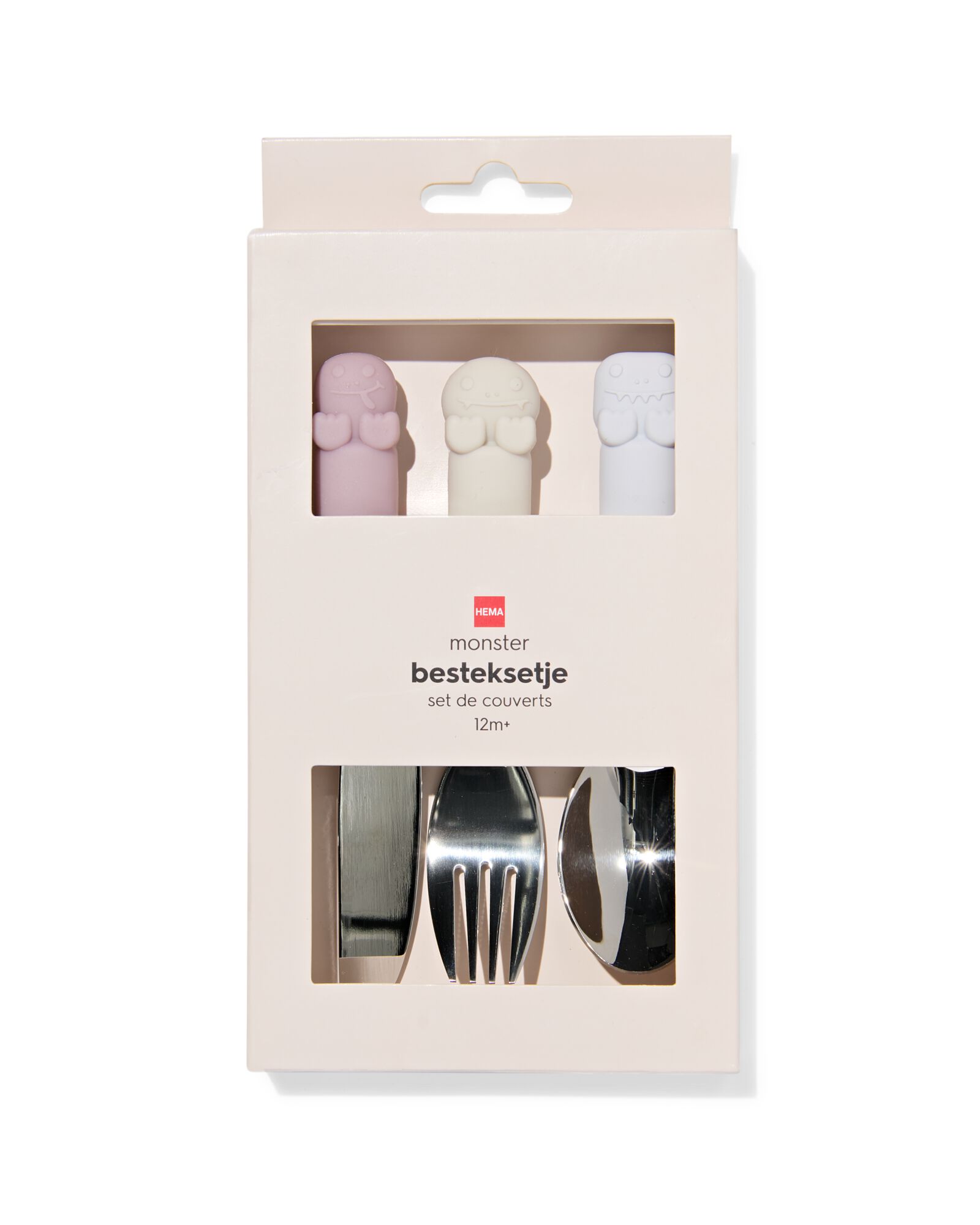couverts enfant silicone monstre rose 3 pi&egrave;ces - 80650224 - HEMA