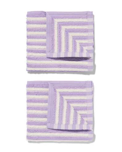 2&nbsp;lavettes 30x30 coton lilas - 5450049 - HEMA