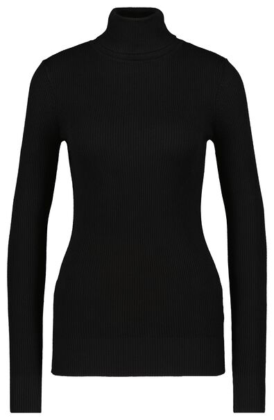 Damen-Shirt, Rollkragen schwarz M - 36244167 - HEMA
