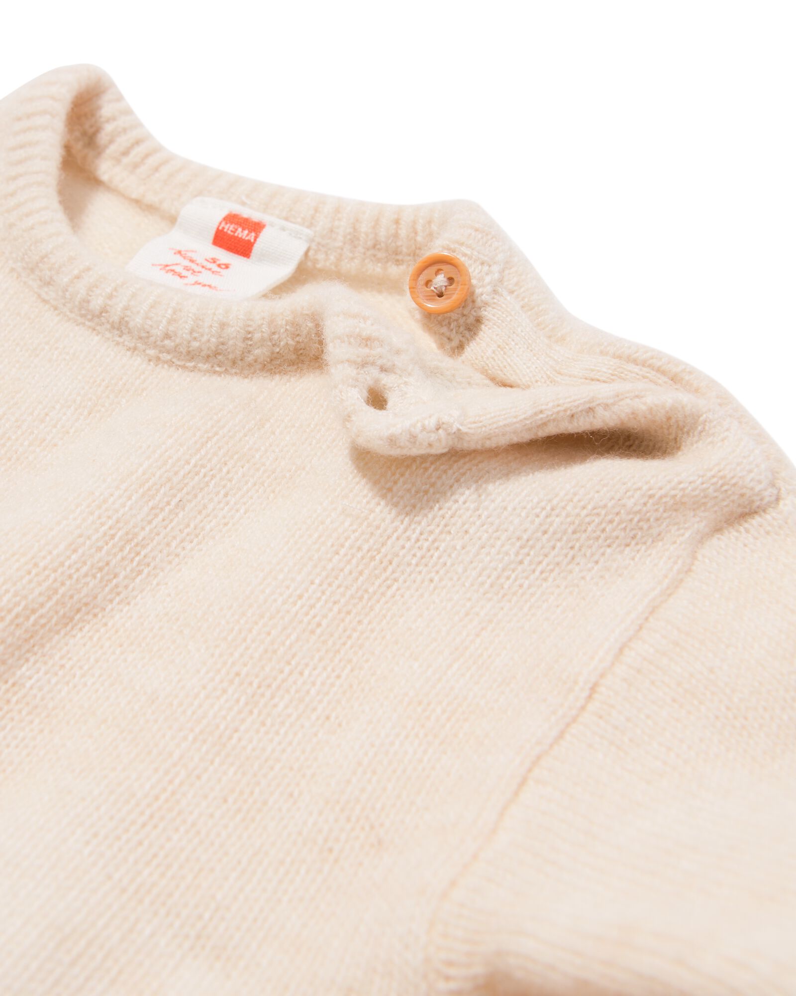 newborn trui merinowol ecru - 33437020ECRU - HEMA