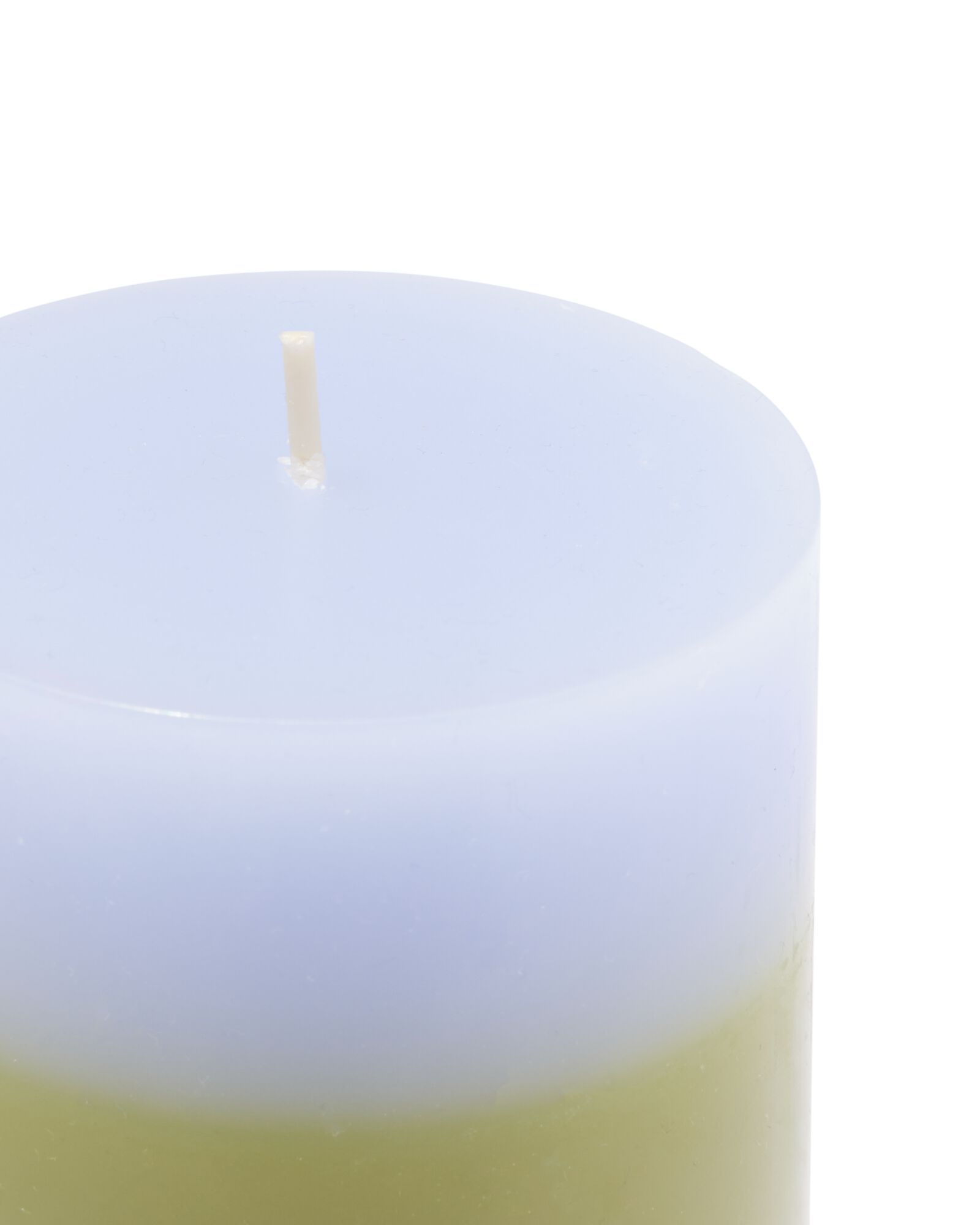 Stumpenkerze ⌀ 7 x 13 cm. Streifen, hellblau-gr&uuml;n - 13506164 - HEMA