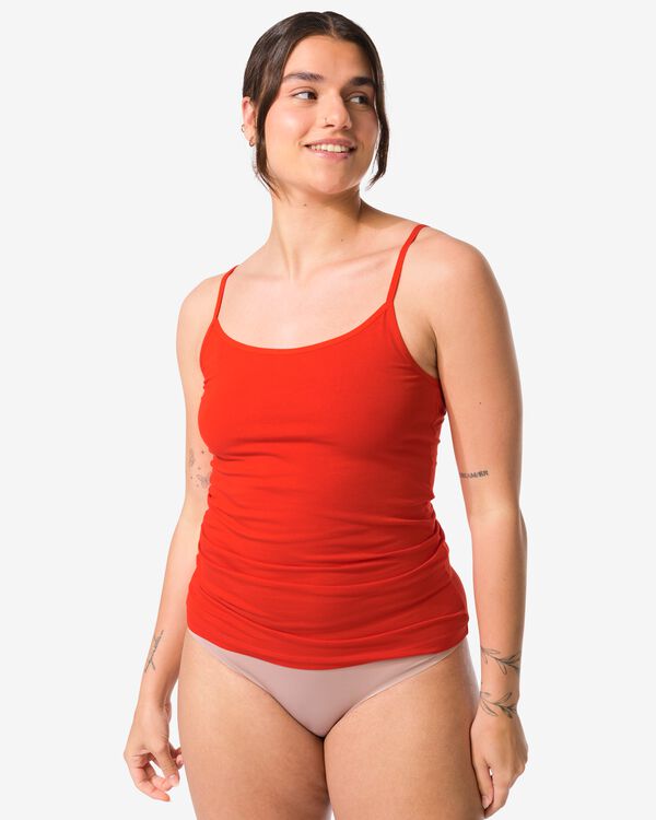 Damenhemd aus Baumwolle mit Spaghettitr&auml;gern rot - 19671223RED - HEMA