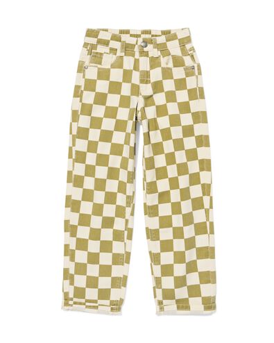Kinderhose, normale Passform, Blockmuster gr&uuml;n - 30709503GREEN - HEMA