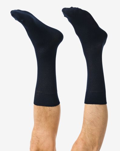 Herren-Socken, mit Baumwollanteil, Struktur dunkelblau dunkelblau - 4152625DARKBLUE - HEMA